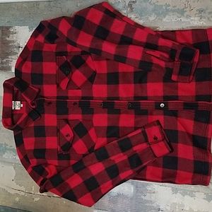 Men's red and black Buffalo check flannel shirt by open Trails size medium